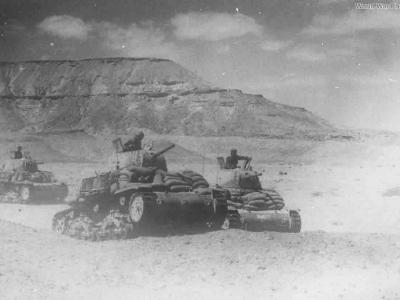 Sandbagged M14/41 Tunisia
