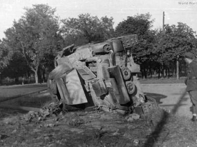 Destroyed German M15/42 of the PzAbt 202 1944 2