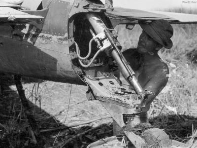A6M3 Zero tail wheel close up Buna 1943
