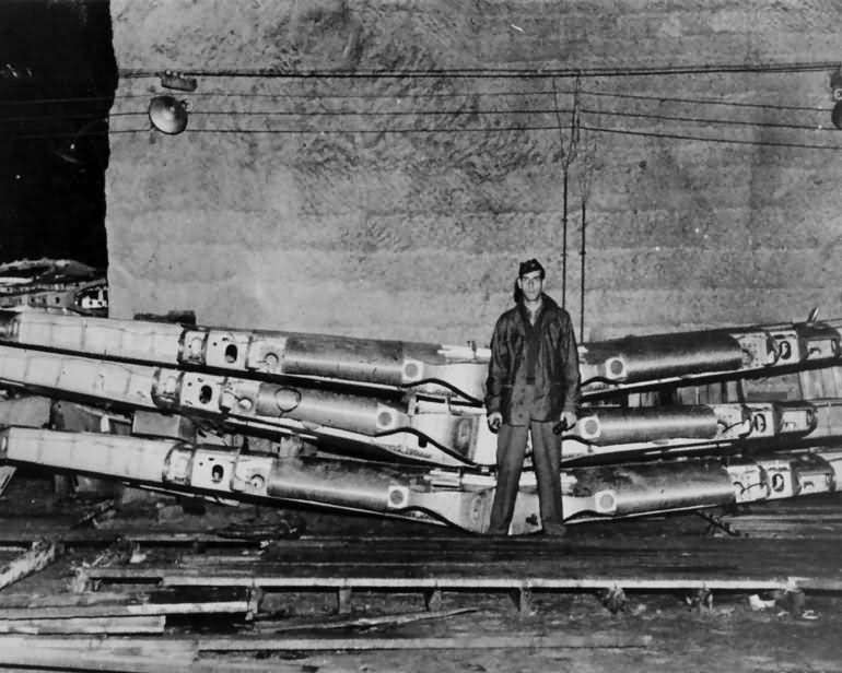 A6M Zero factory in underground mine Oya Japan 1945