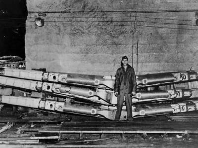 A6M Zero factory in underground mine Oya Japan 1945