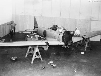 Reconstruction of Akutan A6M2 in San Diego 1942
