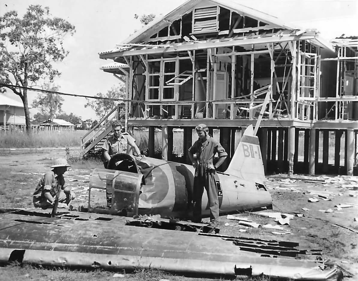 wreckage of A6M2 Model 21 Zeke from Hiryu after raid on Darwin 19 February 1942
