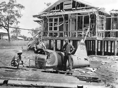 wreckage of A6M2 Model 21 Zeke from Hiryu after raid on Darwin 19 February 1942