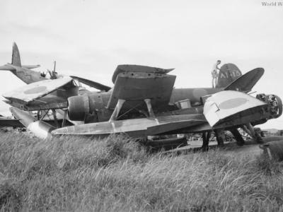 Aichi E13A floatplanes at Seletar airfield 1945
