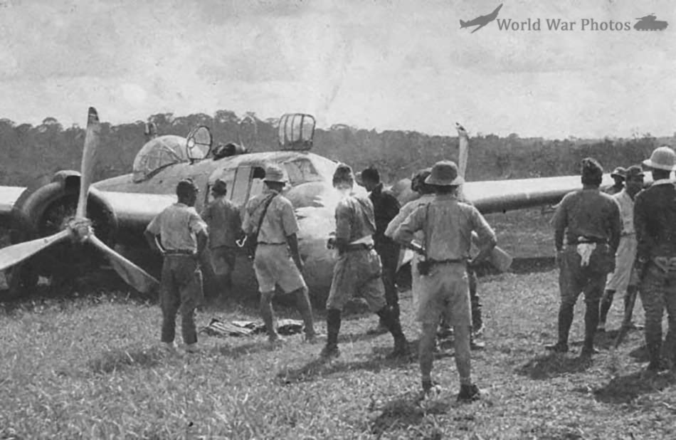 Damaged G3M2 made an emergency landing in the East Indies