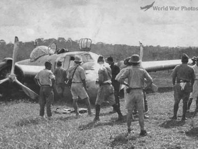 Damaged G3M2 made an emergency landing in the East Indies