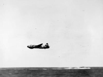G4M Rikko F-311 from 4 Kokutai after dropping its torpedo – 8 August 1942