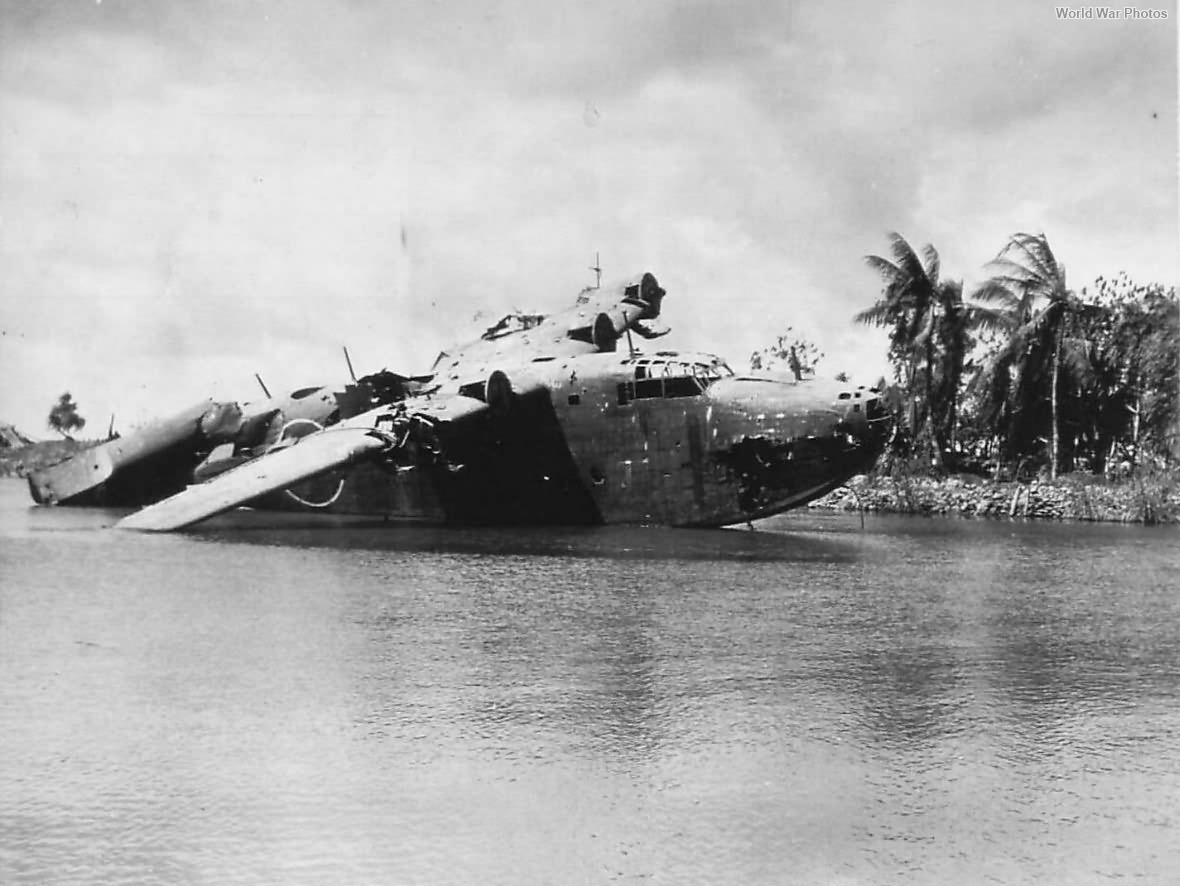 Wreckage of H8K on the beach at Butaritari Makin