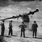 US soldiers inspect wrecked H8K Emily on Makin 1944