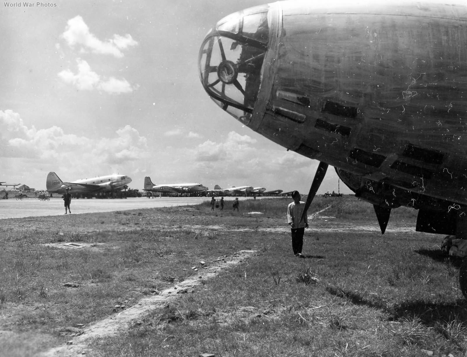 Close up of nose section of Ki-21 at Shanghai 1945