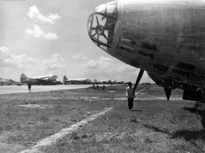Close up of nose section of Ki-21 at Shanghai 1945