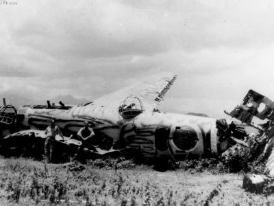 Wreckage of Ki-21-II Philippines in the spring of 1945