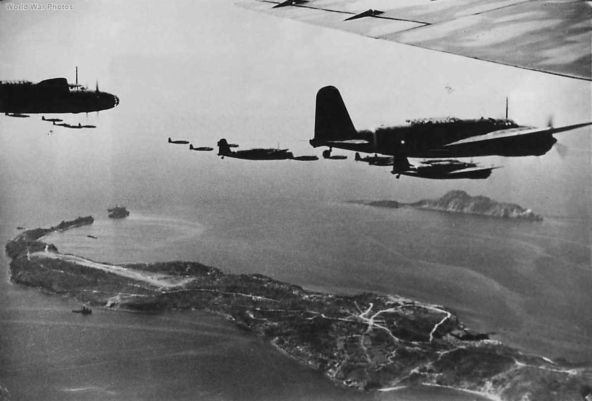 Ki-21 bombers over Corregidor for attack on US positions