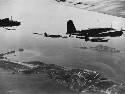 Ki-21 bombers over Corregidor for attack on US positions
