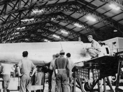 Captured Ki-43 Hayabusa restoration at Eagle Farm 3