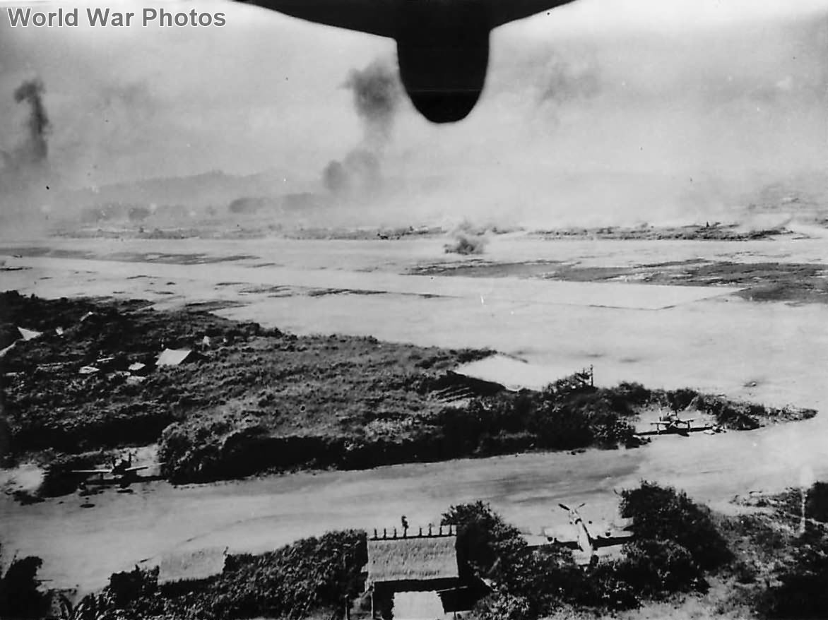 Ki-61s in their revetments at the Vunakanau Airfield