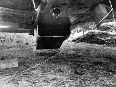 Ki-61 radiator air intake located under the fuselage