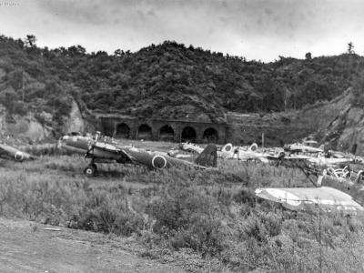P1Y Ginga bomber wreck at Tatayama September 1945