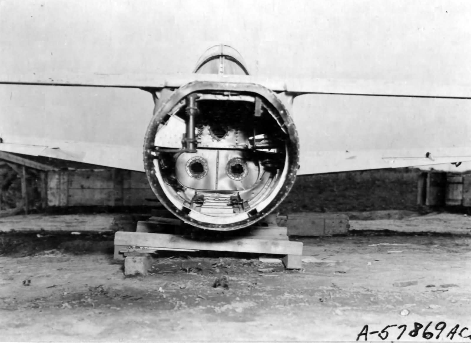 Rear View Of The Ohka Plane Showing Cone Where 3 Rockets Are Placed