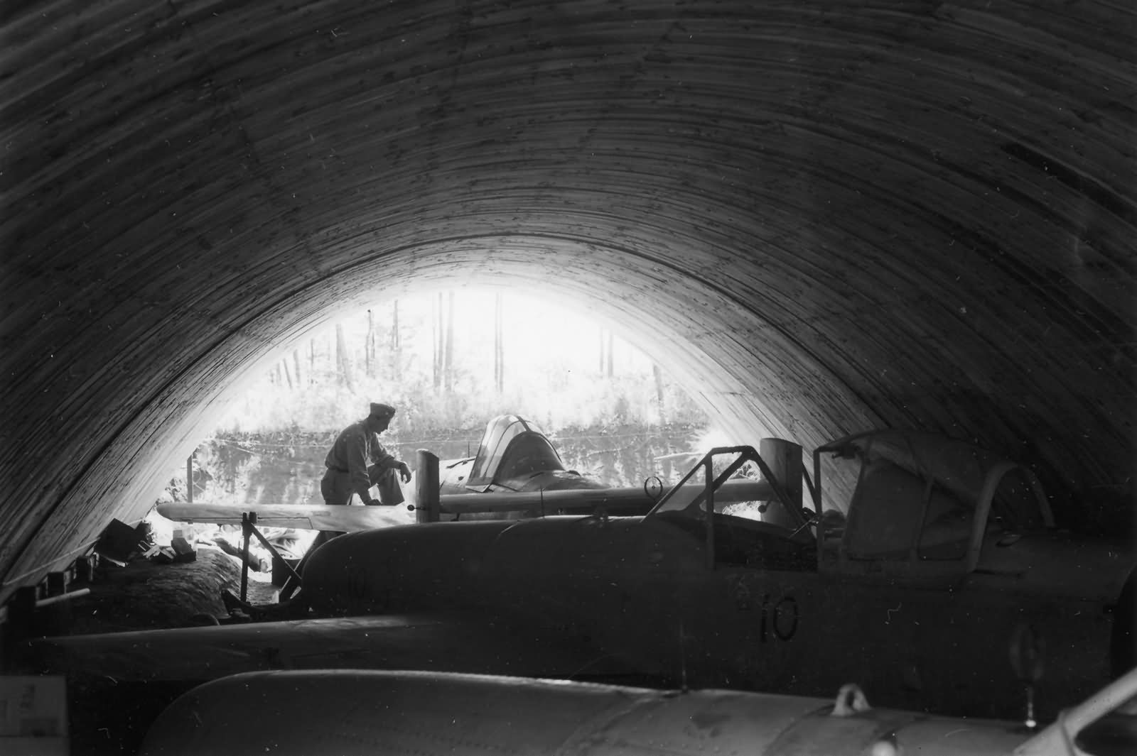 Yokosuka MXY7 Ohka rocket bombs found in underground hangar Atsugi 1945