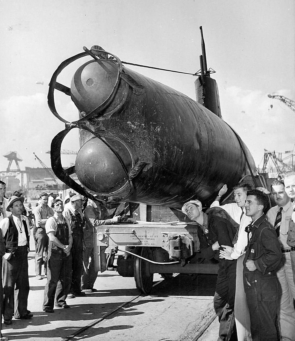 Japanese two man submarine Ha-19 at Mare Island Sept 1942