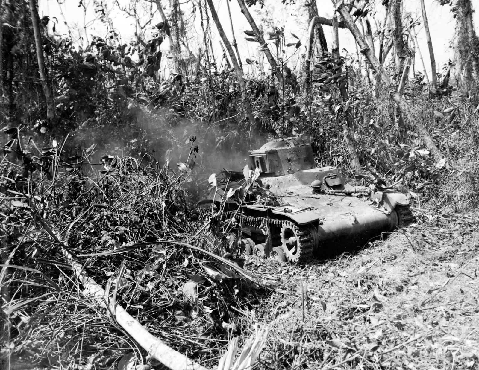 Japanese Type 97 Te-Ke tankette destroyed