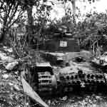 Chi Ha tank used as mobile pillbox Saipan July 1944