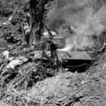 Japanese 2nd Tank Division Type 95 Ha Go tank destroyed by 37th ID Bone Luzon 1945