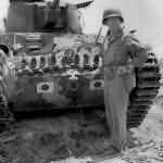 Marine General Thomas Watson and Japanese Type 95 Ha Go Tank Saipan 1944