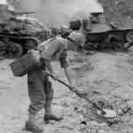 Type 95 Ha Go tanks and California National Guardsman Sweeps for Mines Leyte 1944