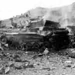 Type 97 Chi Ha tank Japanese 9th Tank Regiment Burning Saipan 1944