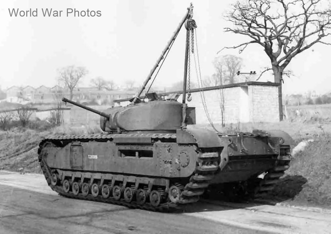 Churchill Mk II tank with crane