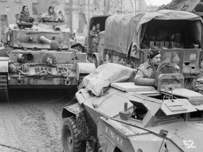Comet and Humber of 11th Armoured Division 30 March 1945