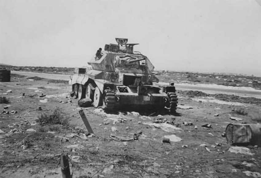 Destroyed A13 Mk II Tank North Africa