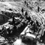 Crusader tanks in the Western Desert 1941 near Homs