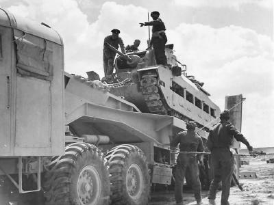 Matilda Tank Loaded for Transport North Africa Desert 1942