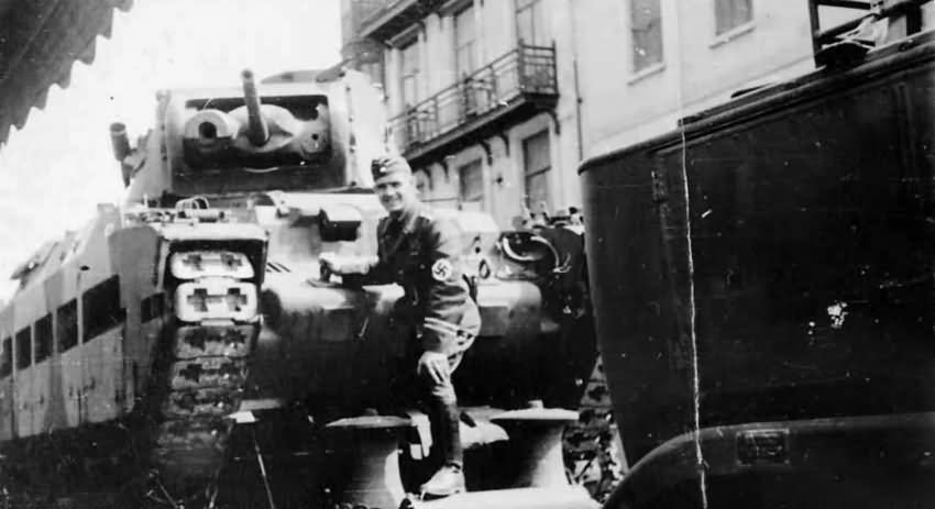 Matilda tank on german trailer