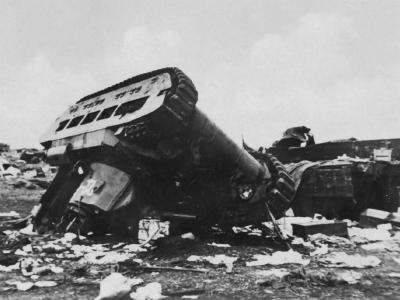 Soviet Matilda tank upside down