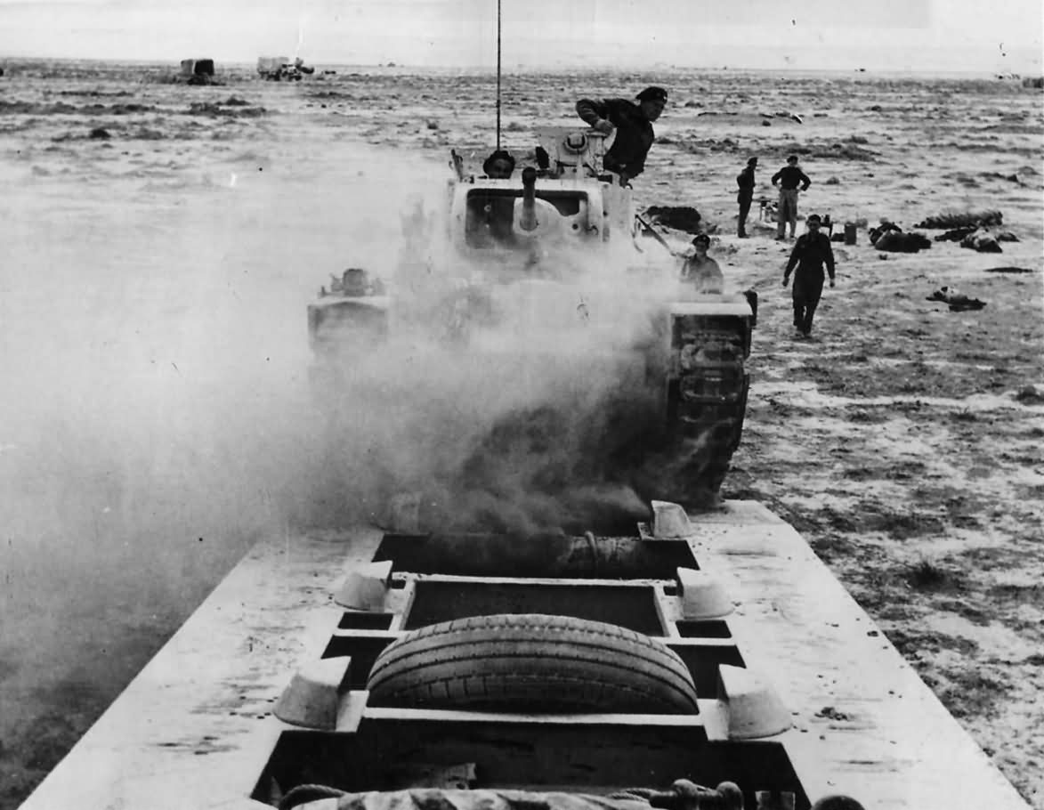 Transporter Brings in Matilda Tank for Repair from Middle East Desert 1942