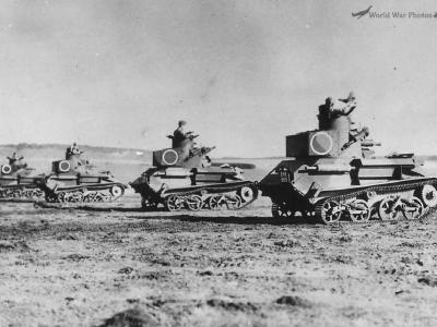Mk VI B Light Tanks during Training