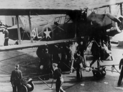 Fairey Albacore BF653 from 820 Squadron, HMS Formidable, during Operation Torch