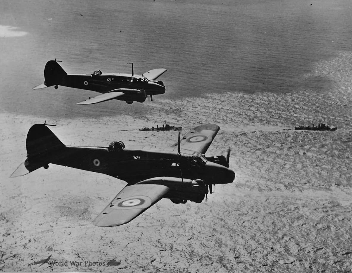 Avro Anson on Convoy Escort Duty over Ships