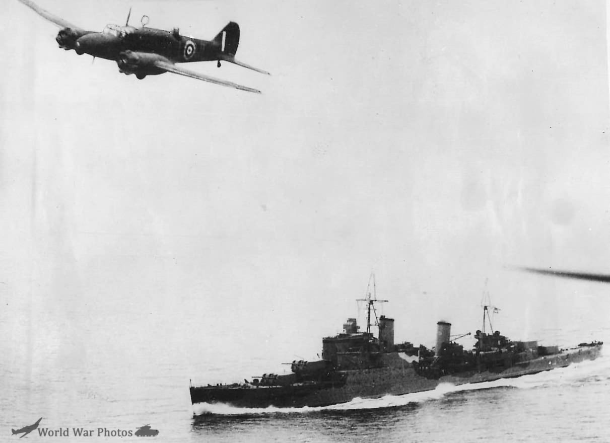 Avro Anson on Convoy Escort Duty over Ships in North Atlantic 1940