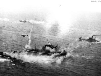 Beaufighters attacking ships off The Naze