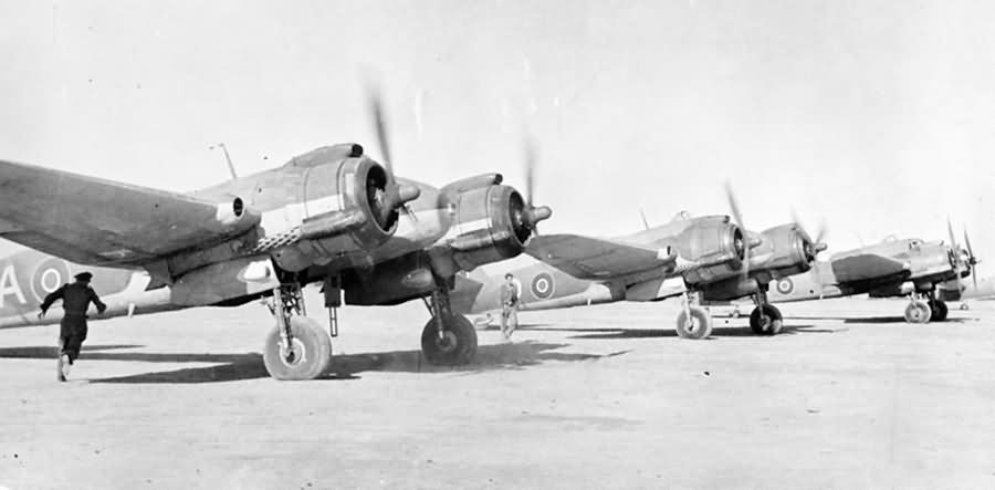 Bristol Beaufighter TF Mk X of No 603 Squadron RAF running up their engines at Gambut 3 Libya 1943