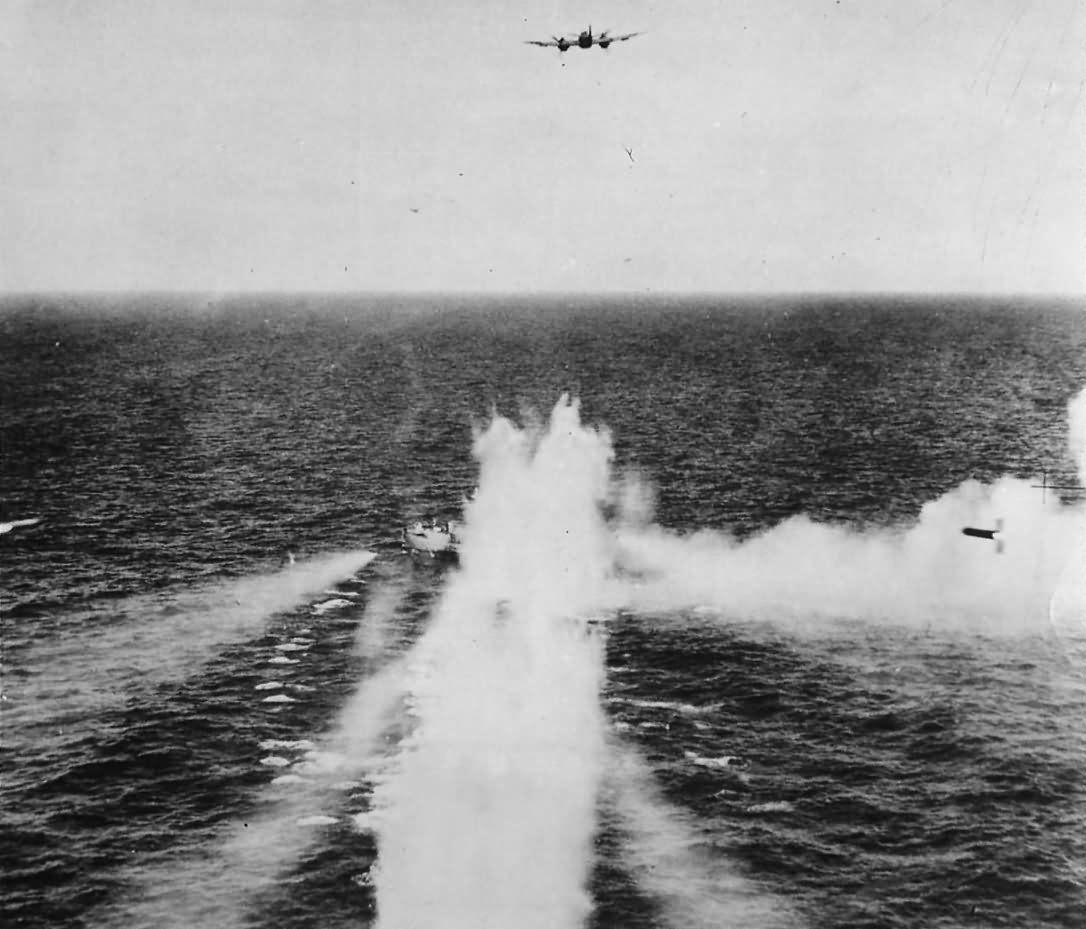 Coastal Command Beaufighter Blasts German Ship