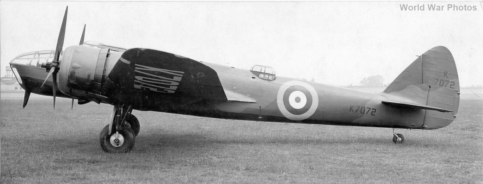 Bristol Blenheim K7072 1939