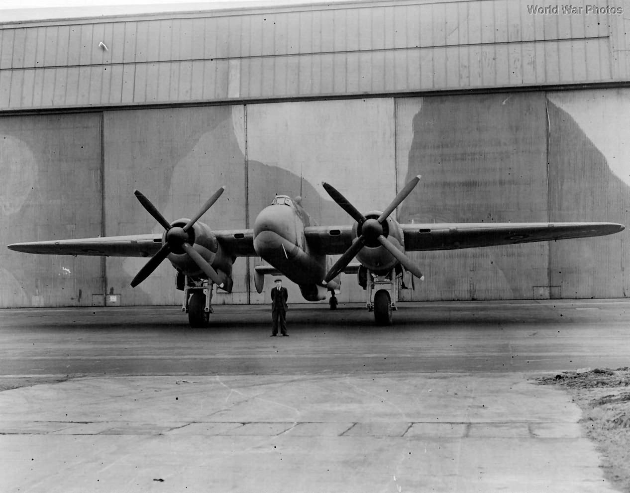 Bristol Buckingham in front of hangar