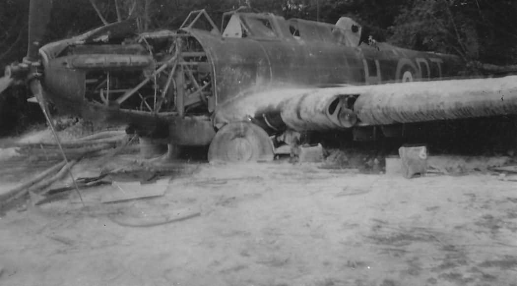 Abandoned Fairey Battle of No. 142 squadron RAF France 1940 code QT+H